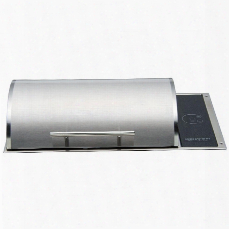 B70081 21" 240 Volt Built-in Floridian Electric Grill With 155 Sq. Inches Cooking Surface Concealed Elements Touch Controls And Oval Lid In Stainless