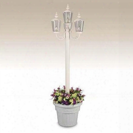 Cambridge 00431 85" Tall Four Lantern Planter Lamp With Powder Coated Aluminum Construction Resin Bases Unbreakable Polycarbonate Lantern Globes Two Level