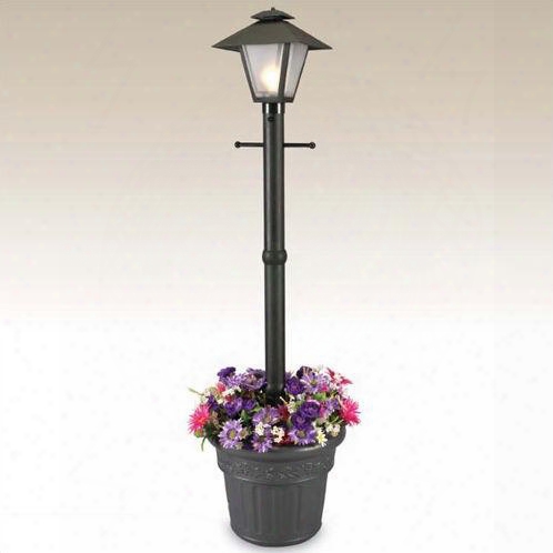 Cape Cod 66001 80" Electric Coach Lantern Planter With Frosted Bevel Panels All Resin Construction Two Level Dimming On/off Switch 10' Cord And Plug In