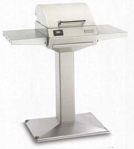 E250s-1z1e-p6 Electric Grill Series Pedestal Grill With Patio Base And Shelves Precision Thermostatic Control System: Stainless