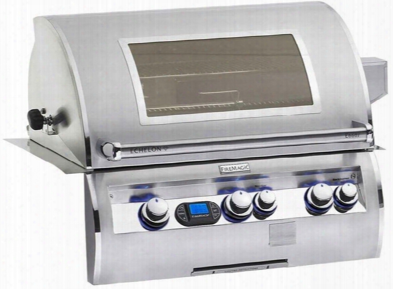 E660i-4e1p-w Echelon Series Built In Liquid Propane Grill 660 Sq. In. Cooking Area With A Rotisserie Backburner And Cast E Burners And View Window: Stainless