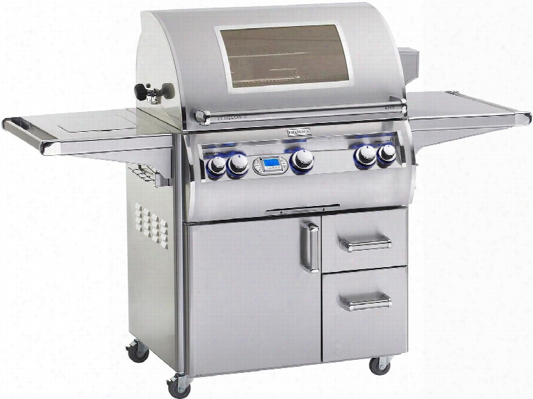 E790s-4e1n-62-w 80" Echelon Diamond Series Cart With 36" Natural Gas Grill 96000 Total Btu Single Side Burner 792 Sq. In. Cooking Area And Digital