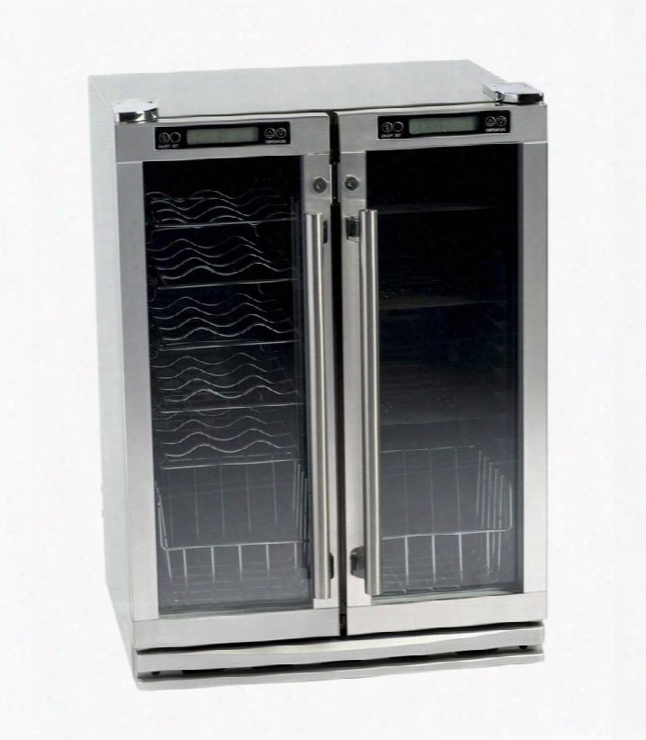 Fsb-245od Outdoor Beverage Cooler With Glass Shelving 2 Doors Castors Door Lock Interior Lighting In Stainless