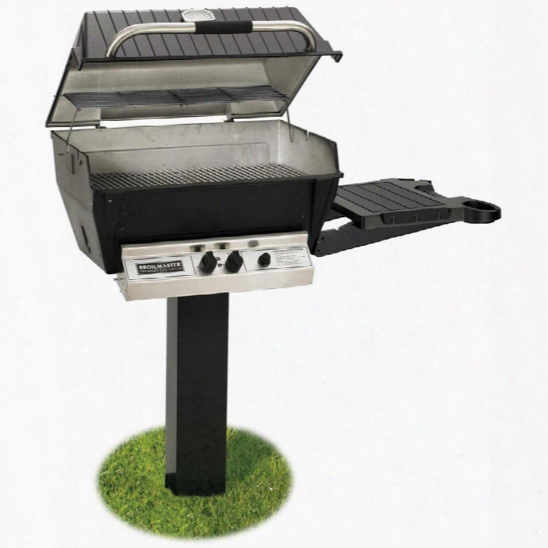 H3pk2n Natural Gas H3xn Grill Head Package With In Ground Post (bl48g) And 1 Drop Down Side Shelf