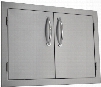 SODX2AD26 Built-in Deluxe Double Door with .375" Self-Rimming Trim Bezel Raised Reveal Design Easy to Gasp Handles and Premium Stainless Steel