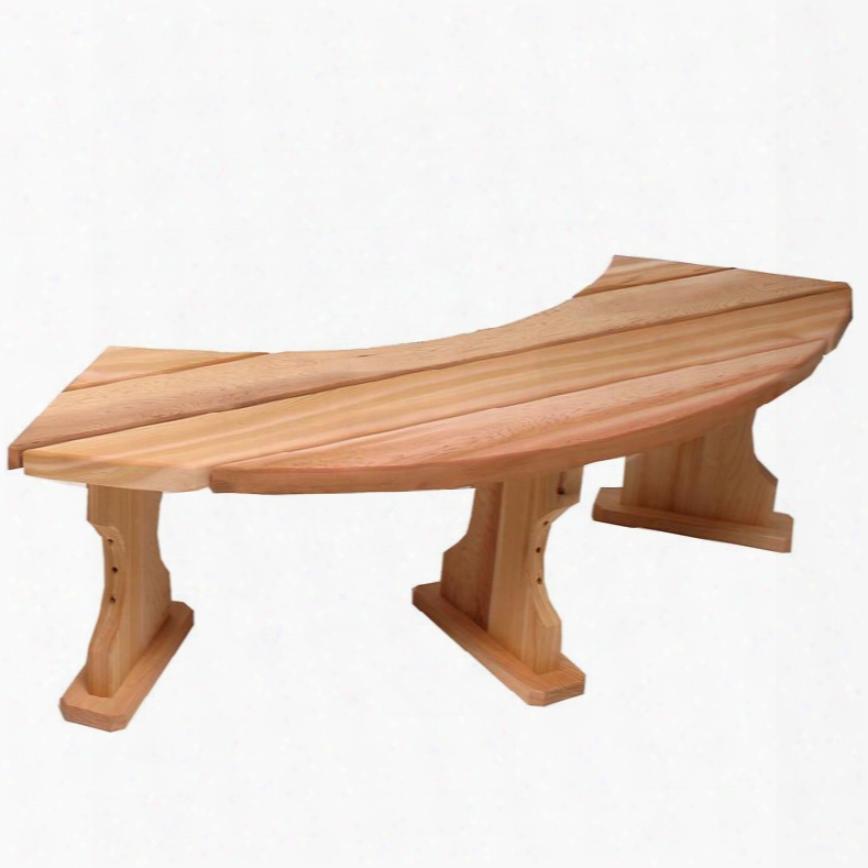 Qr60 60" Quarter Round Backless Bench With Plank Style Top Western Red Cedar Construction And Hand