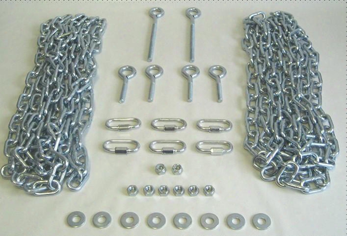 Sh30 Swing Hardware Kit With 26 Ft. Link Chain 6 Eyebolts 6-quick Links 12 Washers 4 Hex Nuts And 2 Lock