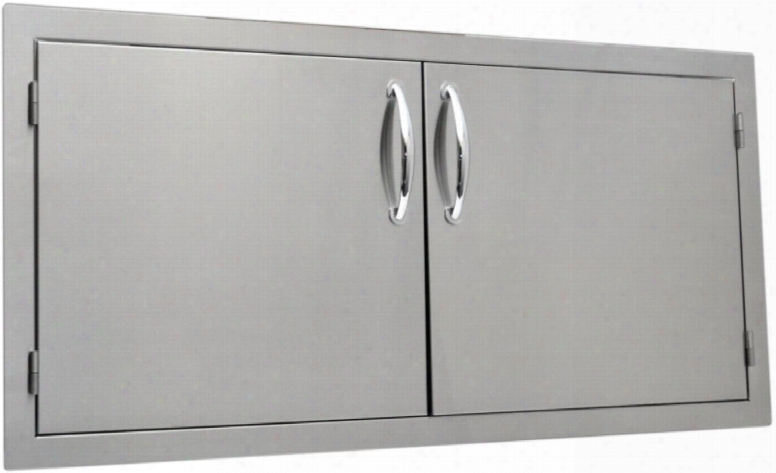 So2ad42 Built In 45" X 22" Stainless Steel Double Access Door With Flat Frame Flush Mount And Self Rimming