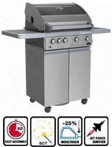 So4gss 4 Burner Gas Grill With 66 000 Total Btu's Jet Flame Ignition 10 000 Btu Rotisserie Rear Burner 500 Sq. In. Cooking Surface And 200 Sq. In. Enamel