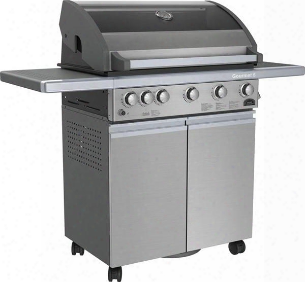 So5gss 5 Burner Gas Grill With Rotisserie Kit 80 000 Total Btu's 10 000 Btu Rotisserie Rrear Burner Jet Flame Ignition And Insultouch Hood With Glass Window