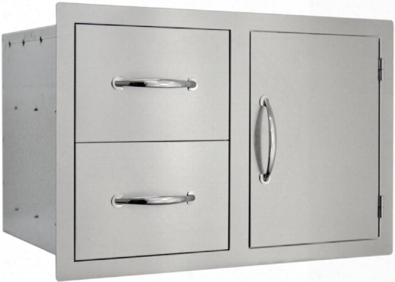 Soddc20x30 Built In Stainless Steel Double Drawer And Drawer With Flat Frame Flush Mount And Self Rimming