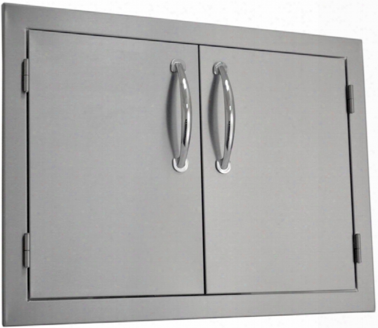 Sodx2ad26 Built-in Deluxe Double Door With .375" Self-rimming Trim Bezel Raised Reveal Design Easy To Gasp Handles And Premium Stainless Steel