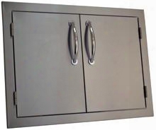 Sodx2ad27 20" X 27" Deluxe Double Door With Raised Reveal Design And 3/8" Self Rimming Trim Bezel Stainless