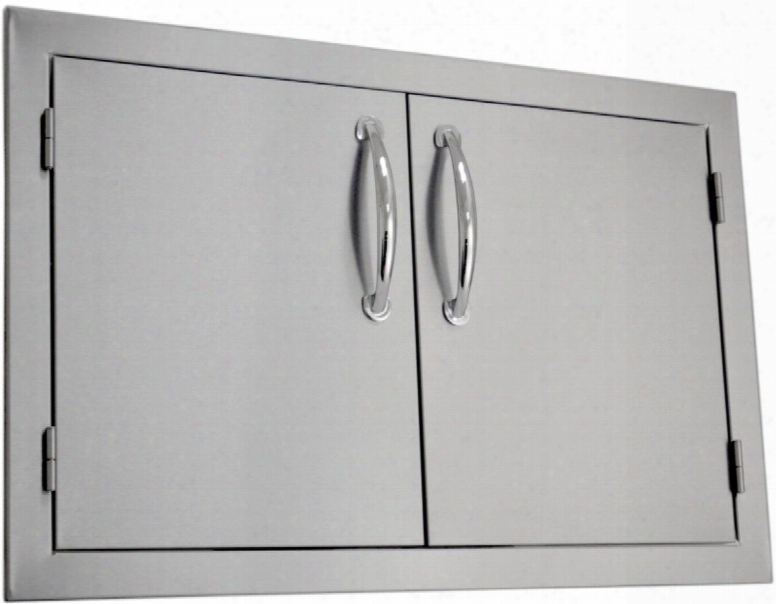 Sodx2ad30 Built-in Deluxe Double Door With .375" Self-rimming Trim Bezel Raised Reveal Design Easy To Gasp Handles And Premium Stainless Steel