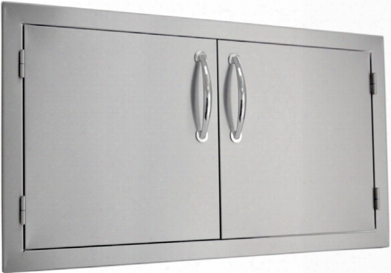 Sodx2ad36 Built-in Deluxe Double Door With .375" Self-rimming Trim Bezel Raised Revdal Design Easy To Gasp Handles And Premium Stainless Steel