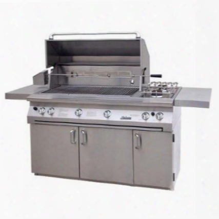 Sol-agbq-56c-ng 56" Freestanding Natural Gas Grill Square Cart Base Rotisserie