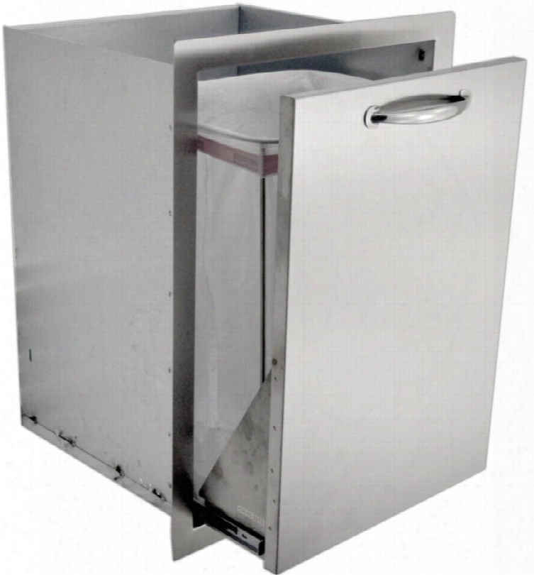 Sotd25x17 Built In Stainless Steel Trash Drawer With Flat Frame Flush Mount And Self Rimming