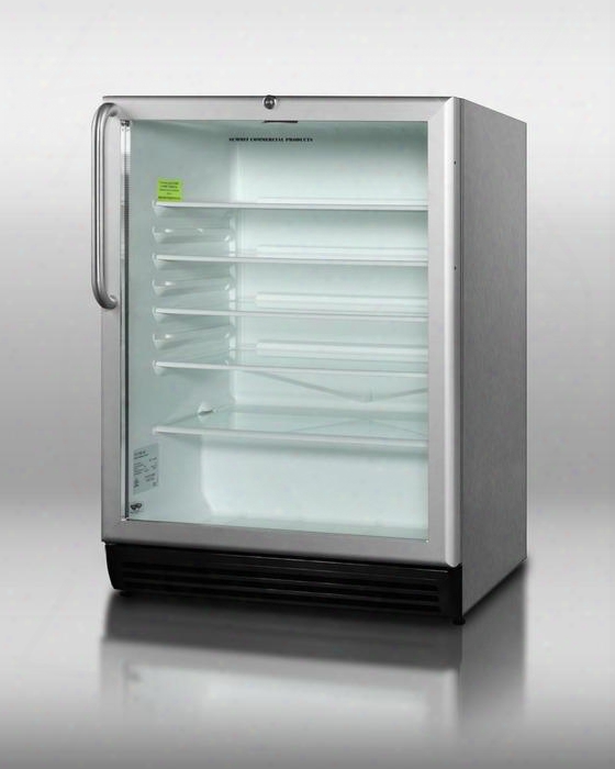Spr601bloslhd 5.5 Cu.ft. Capacity Outdoor Compact Refrigerator Factory-installed Lock Automatic Defrost Adjustable Glass Shelves Stainless Steel Cabinet