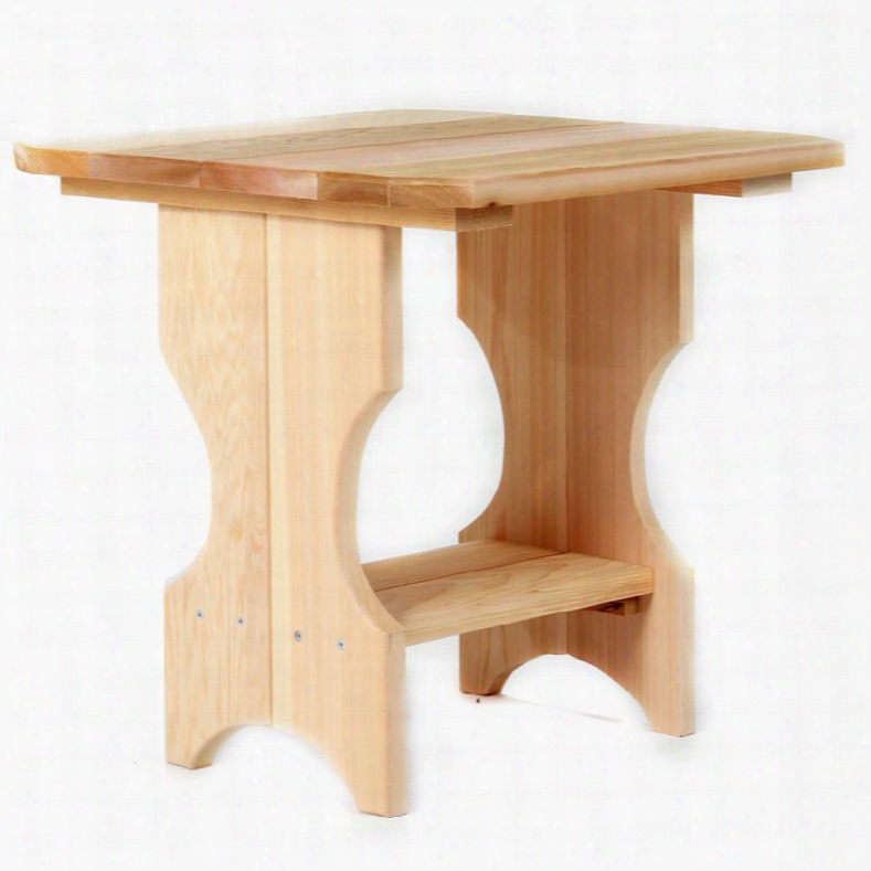 St24 Adirondack Magazine Table With Bottom Shelf Clear Western Red Cedar Material And