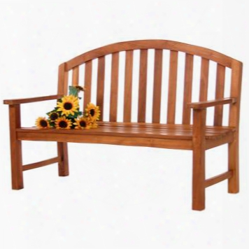 Td50 60" Teak Derby Bench With Mortise & Tennon Joinery Solid Teak Construction And Arched Back In Natural Teak