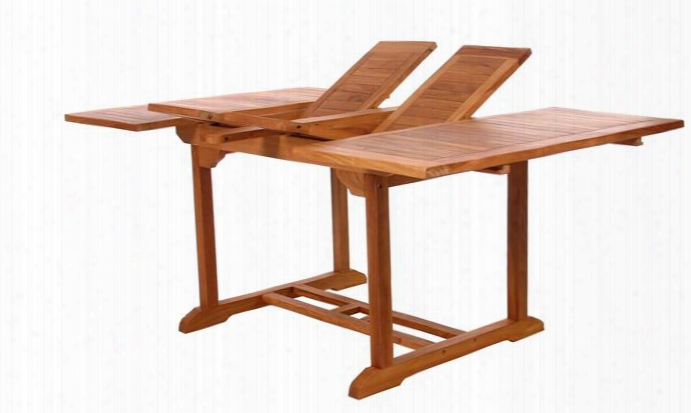 Td72 50" - 75" Butterfly Extension Table With Two Butterfly Extension Leaves Java Indonesian Teak Construction And Rust Resistant Brass Fittings In Light Teak