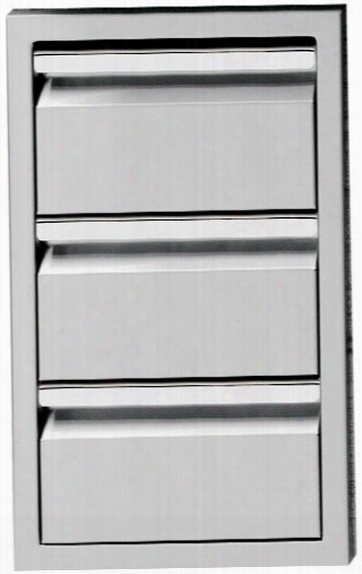 Tesd133-b 13" Triple Drawer Storage With Super Slides Flul Extension Slides Deep Drawers And One Piece Frame For Precision Alignment In Stainless