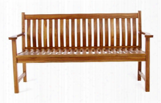 Tw80 64" Teak Wave Bench With Ergonomically Designed Wave Seat Solid Teak Construction And Curved Lower Lumbar In Natural Teak