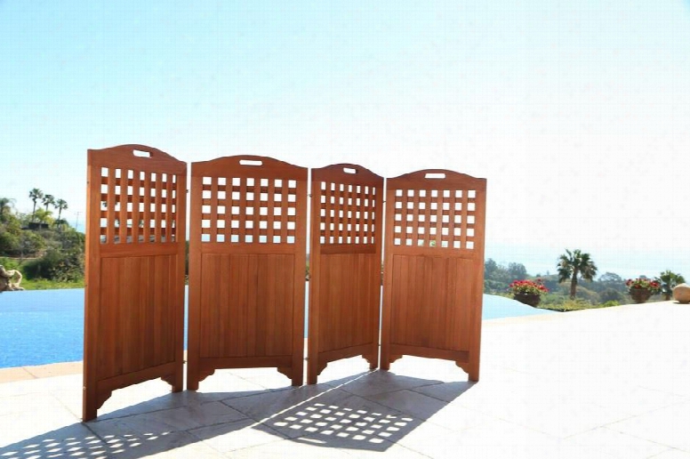 V163 48 Outdoor Acacia Privacy Screen With 4