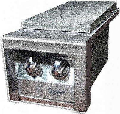 Vsb2g 13" Built-in Double Side Burner With (2) 17 000 Btu Brass Burners Recessed Burners 9v Ignition Stainless Steel Lid Natural Gas And Lp Conversion