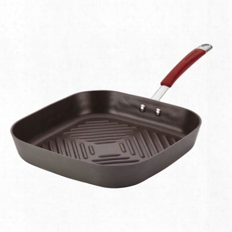 11-inch Deep Square Grill Pan, Cranberry Red