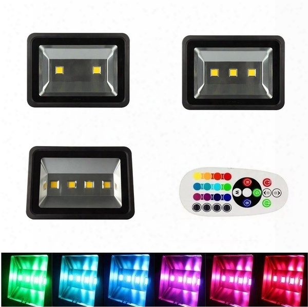 200w 300w 400w Rgb Led Flood Lights With Remote Control Color Change Synchronize Outdoor Led Floodlights Waterproof For Landscape Lighting