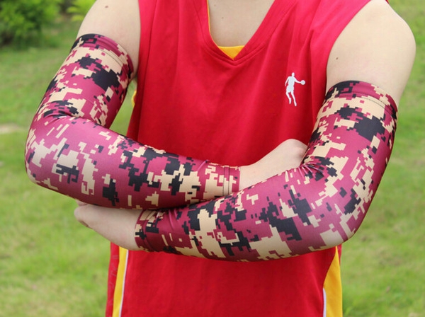 2016 Wholesale New Sports Baseball Stitches Digital Camo Arm Sleeves Baseball Outdoor Sport Stretch Camo Compression Arm Sleeve