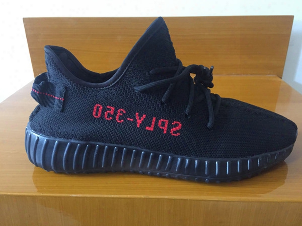 2017 350 V2 Core Black Solar Red 350 Running Shoes Kanye West Sneakers For Men And Women Shoes Boost Outsole Material Size36-48
