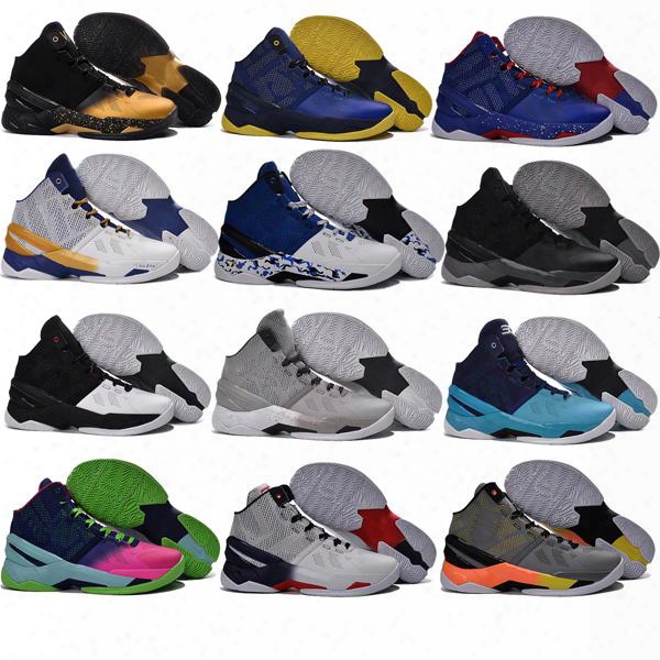 2017 Air Retro V2 Space Step-c Sc Basketball Shoes Two Asg Men #30 Basketball Shoes Athletic Sport Sneakers With Box Size 40-46
