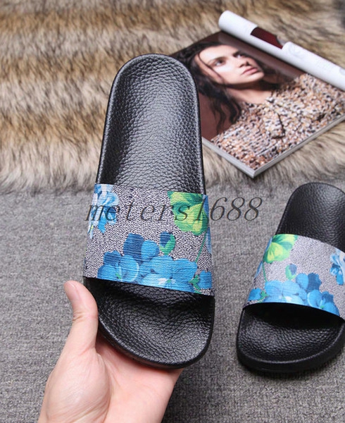 2017 Mens And Womens Fashion Causal Slippers Boys &girls Tian/blooms Print Flower Slide Sandals Unisex Outdoor Beach Flip Flops Size 34-45