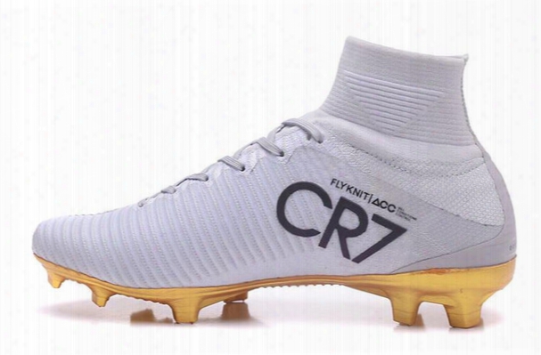 2017 New Men Cristiano Ronaldo Mercurial Superfly Iv Fg Cr7 501 Boot White Golden Soccer Shoes,cheap Chapter 5 Mens Training Sneakers Cleats