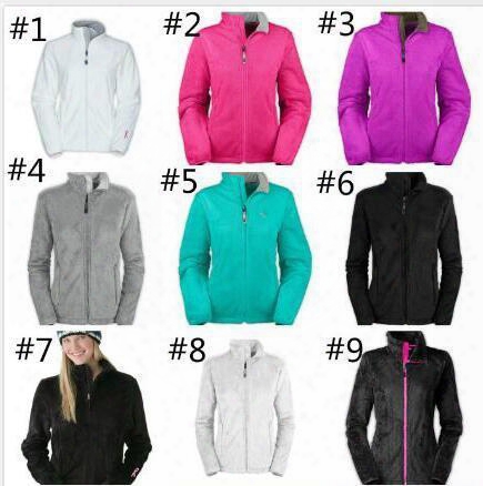 2017 New Women&#039;s Osito Fleece Zipper Jackets Fashion Outdoor Pink Ribbon Windproof Black White Jacket Outwear