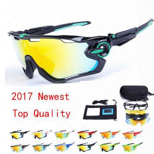 2017 Polarized Brand Cycling Sunglasses Racing Sport Cycling Glasses Mountain Bike Goggles Interchangeable 3 Lens Jaw Breaker Cycling Eyewear