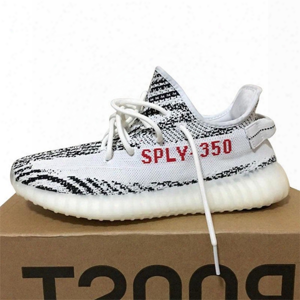 2017 Sply-350 Boost V2 2017 New Kanye West Boost 350 V2 Sply Running Shoes Grey Orange Stripes Zebra Bred Black Red 10 Color Free Shipping