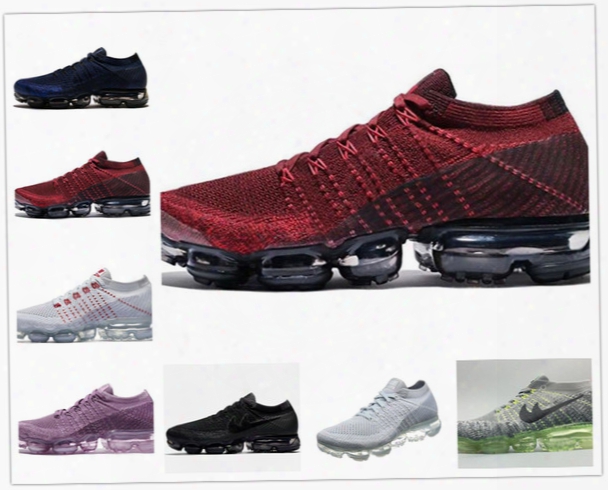 2018 New Vapormax Men Running Shoes For Men Sneakers Knitting Fashion Outdoor Trainers Athletic Sport Shoe Wholesale Air Cushion Size 36-45