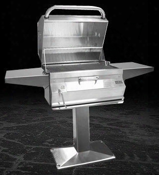 22sc01cp6 Charcoal 26" Patio Post Grill With Stainless Steel Construction And Smoker