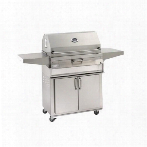 24s101c61 Regal 1 32" Portable Charcoal Grill With Stainless Steel Construction And Integrated Warming