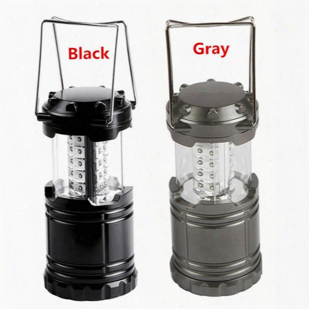 30led Camping Lantern Lamp Outdoor Collapsible Lantern Emergency Flashlights Portable Black Collapsible For Hiking Camping Chrristmas Lights