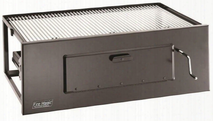 3339 Powder Coated Steel 23" By 16" Slide-in Charcoal Grill With 368 Sq In Cooking Area And Adjustable Fire