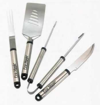 3575 Barbecue Tool Set. Includes Stainless Steel Tongs Fork Spatula And