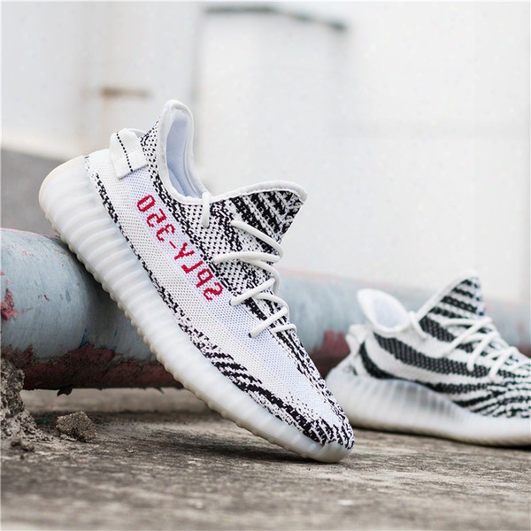 Adidas Originals  Yeezy 350 V2 Boost Kanye West Semi Frozen Yellow Zebra Beluga 2.0 Blue Tint Kanye Shoes 350 Boost With Box