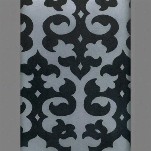 Black & Silver Matte Grill Velvet Flocked Wallpaper Design By Burke Decor