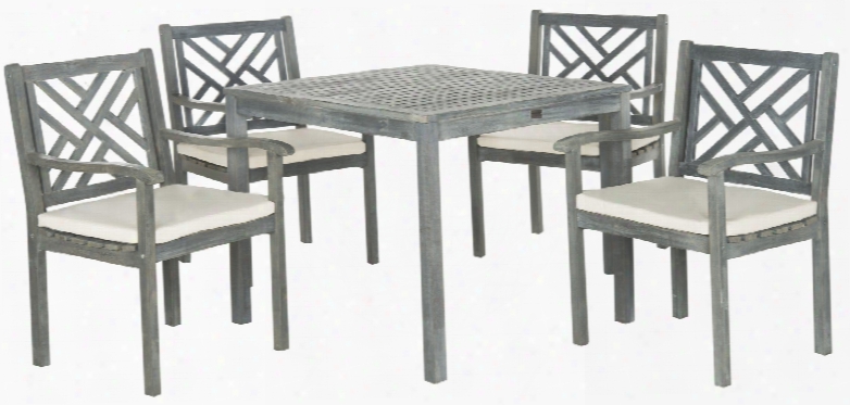 Bradbury 5 Piece Dining Set In Grey Design By Safavieh