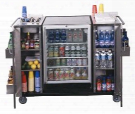 Cartosrc Serving Cart (stainless Steel) W/ Outdoor Glass Door Refrigerator - Approved For Outdoor