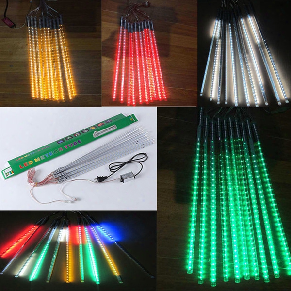 Christmaslight Meteor Lights Led Outdoor Christmas Lights Ice Tubes 80cm 10pcs Tube Led Fairy Light Strings Colorful Neon Ac85-265v